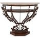 Venetian Brown Metal and Cream Demilune Top Console Table