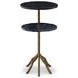 Veronica Brown and Black Round Marble Top Side Table