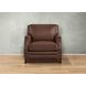 Camden Pecan Leather Upholstered Accent Chair with Nailhead Trim