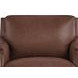 Camden Pecan Leather Upholstered Accent Chair with Nailhead Trim