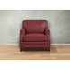 Camden Cranberry Leather Upholstered Accent Chair with Nailhead Trim