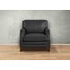 Camden Black Leather Upholstered Accent Chair with Nailhead Trim