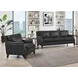 Camden Black Leather Upholstered Accent Chair with Nailhead Trim