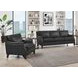 Camden Black Leather Upholstered Accent Chair with Nailhead Trim