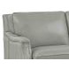 Camden Silver Leather Upholstered Accent Chair with Nailhead Trim