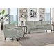Camden Silver Leather Upholstered Accent Chair with Nailhead Trim
