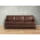 Camden Pecan Leather 87" Sofa with Nailhead Trim