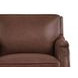 Camden Pecan Leather 87" Sofa with Nailhead Trim
