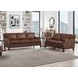 Camden Pecan Leather 87" Sofa with Nailhead Trim