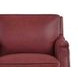Camden Cranberry Leather 87" Sofa with Nailhead Trim