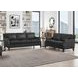 Camden Black Leather 87" Sofa with Nailhead Trim