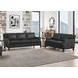 Camden Black Leather 87" Sofa with Nailhead Trim