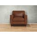 Sherwyn Pecan Leather Upholstered Accent Chair with Nailhead Trim