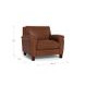 Sherwyn Pecan Leather Upholstered Accent Chair with Nailhead Trim