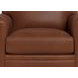 Sherwyn Pecan Leather Upholstered Accent Chair with Nailhead Trim