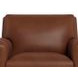 Sherwyn Pecan Leather Upholstered Accent Chair with Nailhead Trim
