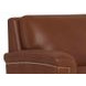 Sherwyn Pecan Leather Upholstered Accent Chair with Nailhead Trim