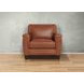 Sherwyn Nutmeg Leather Upholstered Accent Chair with Nailhead Trim