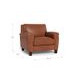 Sherwyn Nutmeg Leather Upholstered Accent Chair with Nailhead Trim