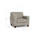 Sherwyn Stone Leather Upholstered Accent Chair with Nailhead Trim