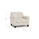 Sherwyn Vanilla Leather Upholstered Accent Chair with Nailhead Trim