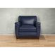 Sherwyn Navy Leather Upholstered Accent Chair with Nailhead Trim