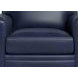 Sherwyn Navy Leather Upholstered Accent Chair with Nailhead Trim