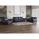Sherwyn Navy Leather Upholstered Accent Chair with Nailhead Trim