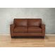 Sherwyn Pecan Leather 64" Loveseat with Nailhead Trim