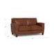 Sherwyn Pecan Leather 64" Loveseat with Nailhead Trim