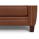 Sherwyn Pecan Leather 64" Loveseat with Nailhead Trim