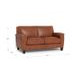 Sherwyn Nutmeg Leather 64" Loveseat with Nailhead Trim