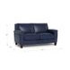 Sherwyn Navy Leather 64" Loveseat with Nailhead Trim
