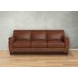 Sherwyn Pecan Leather 89" Sofa with Nailhead Trim