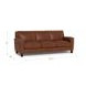 Sherwyn Pecan Leather 89" Sofa with Nailhead Trim