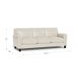 Sherwyn Vanilla Leather 89" Sofa with Nailhead Trim