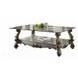 Versailles Antique Platinum Rectangular Glass Top Cocktail Table
