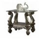Versailles Antique Platinum Square Glass Top End Table