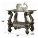 Versailles Antique Platinum Square Glass Top End Table