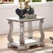 Northville Antique Silver Rectangular Glass Top End Table