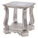 Northville Antique Silver Rectangular Glass Top End Table