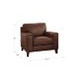 Halwyn Pecan Leather Upholstered Accent Chair