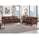 Camden Pecan Leather 61" Loveseat with Nailhead Trim