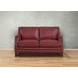 Camden Cranberry Leather 61" Loveseat with Nailhead Trim