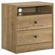 Vega Natural Oak Melamine 2 Drawer Nightstand