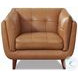 Sorella Cinnamon Brown Leather Upholstered Accent Chair