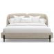 Madera Beige and Modern Walnut King Upholstered Panel Bed