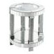Noralie Silver and Gray Round Glass Top End Table with Storage