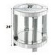 Noralie Silver and Gray Round Glass Top End Table with Storage