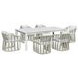 Alexa Outdoor Dining White Outdoor 87" Rectangular Stone Top Dining Table